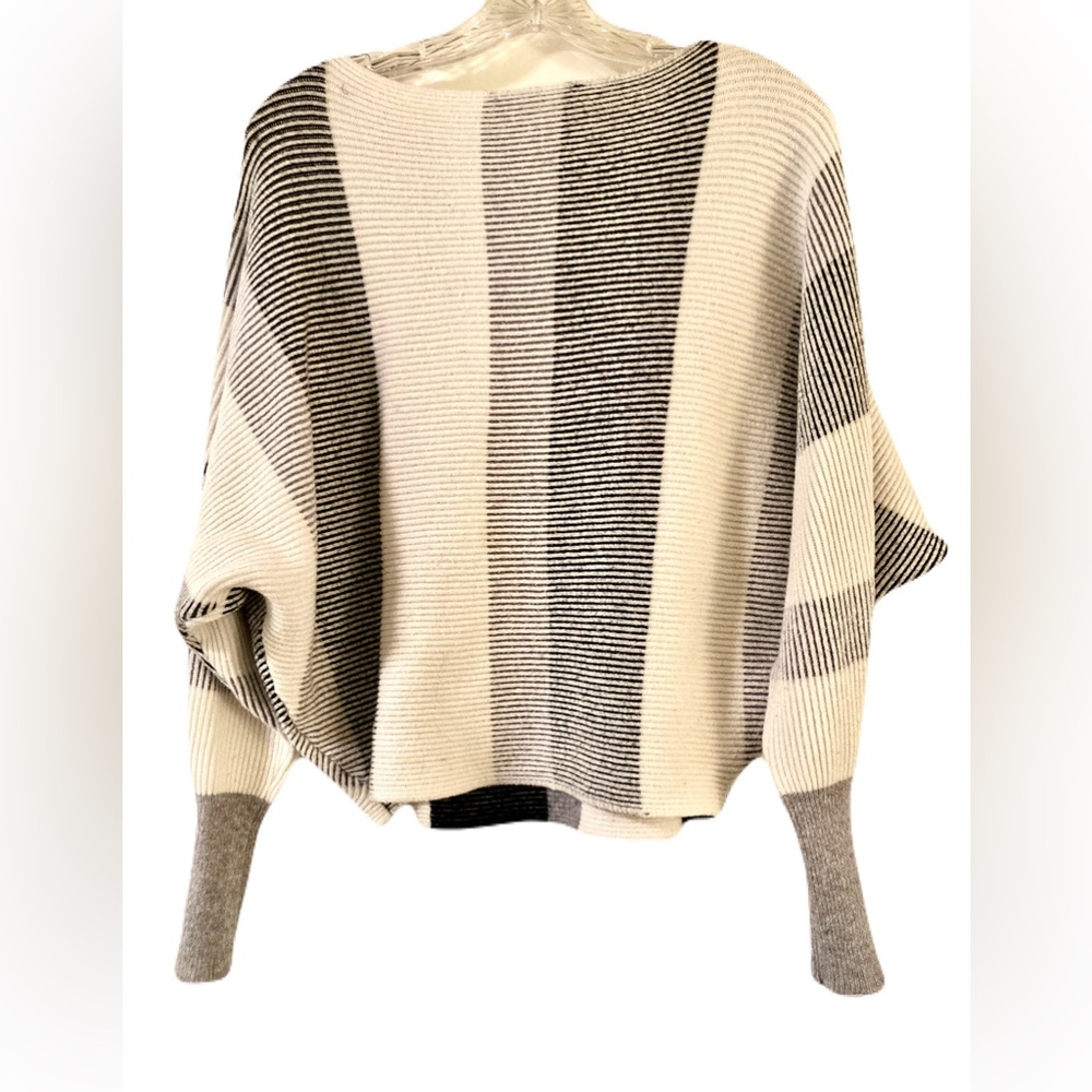 Philosophy Striped Black and Cream Sweater